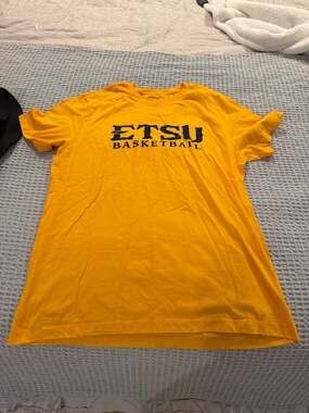 Nike ETSU Buccaneers Gold Basketball Graphic T-Shirt (45)